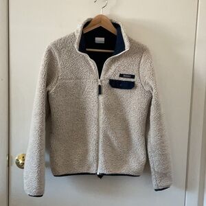 Columbia Women’ Zips Up Beige Fleece Sweater